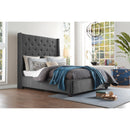  Color_Grey Size_Queen -- Homelegance Fairborn Upholstered Platform Bed with Storage IMAGE 10