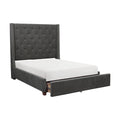  Color_Grey Size_Queen -- Homelegance Fairborn Upholstered Platform Bed with Storage IMAGE 1