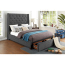  Color_Grey Size_Queen -- Homelegance Fairborn Upholstered Platform Bed with Storage IMAGE 8