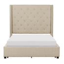  Color_Beige Size_Queen -- Fairborn 5877BE-1DW* Queen Platform Bed with Storage Footboard IMAGE 5