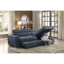  Homelegance Ferriday 8228BU* 2 pc Sectional with Adjustable Headrests, Pull-out Bed and Right Chaise with Hidden Storage IMAGE 10