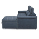  Homelegance Ferriday 8228BU* 2 pc Sectional with Adjustable Headrests, Pull-out Bed and Right Chaise with Hidden Storage IMAGE 4