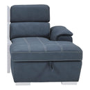  Homelegance Ferriday 8228BU* 2 pc Sectional with Adjustable Headrests, Pull-out Bed and Right Chaise with Hidden Storage IMAGE 8