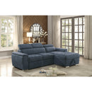  Homelegance Ferriday 8228BU* 2 pc Sectional with Adjustable Headrests, Pull-out Bed and Right Chaise with Hidden Storage IMAGE 9