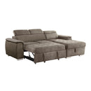  Homelegance Ferriday 8228TP* 2 pc Sectional with Adjustable Headrests, Pull-out Bed and Right Chaise with Hidden Storage IMAGE 10