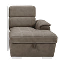  Homelegance Ferriday 8228TP* 2 pc Sectional with Adjustable Headrests, Pull-out Bed and Right Chaise with Hidden Storage IMAGE 12