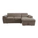  Homelegance Ferriday 8228TP* 2 pc Sectional with Adjustable Headrests, Pull-out Bed and Right Chaise with Hidden Storage IMAGE 2