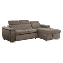  Homelegance Ferriday 8228TP* 2 pc Sectional with Adjustable Headrests, Pull-out Bed and Right Chaise with Hidden Storage IMAGE 4