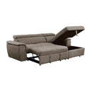  Homelegance Ferriday 8228TP* 2 pc Sectional with Adjustable Headrests, Pull-out Bed and Right Chaise with Hidden Storage IMAGE 9