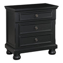  Color_Black -- Laurelin 1714BK-4 Night Stand, Hidden Drawer IMAGE 2