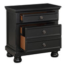  Color_Black -- Laurelin 1714BK-4 Night Stand, Hidden Drawer IMAGE 3