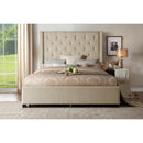  Color_Beige Size_King -- Fairborn 5877KBE-1EKDW* Eastern King Platform Bed with Storage Footboard IMAGE 10