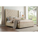  Color_Beige Size_King -- Fairborn 5877KBE-1EKDW* Eastern King Platform Bed with Storage Footboard IMAGE 9
