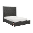  Color_Grey Size_Full -- Fairborn 5877FGY-1DW* Full Platform Bed with Storage Footboard IMAGE 1
