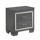  Color_Grey -- Allura 1916GY-4 Night Stand, LED Lighting IMAGE 2