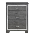  Color_Grey -- Homelegance Allura 5 Drawer Chest IMAGE 1