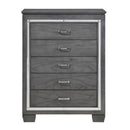  Color_Grey -- Homelegance Allura 5 Drawer Chest IMAGE 1