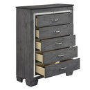  Color_Grey -- Homelegance Allura 5 Drawer Chest IMAGE 3