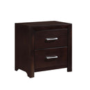  Color_Espresso -- Homelegance Edina 2 Drawer Nightstand IMAGE 2