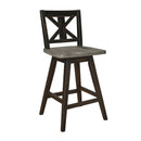  Homelegance Amsonia 5602-24BK Swivel Counter Height Chair, Black IMAGE 2