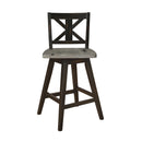  Homelegance Amsonia 5602-24BK Swivel Counter Height Chair, Black IMAGE 4