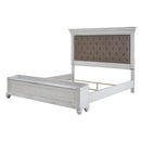 Size_California King -- Kanwyn B777 California King Upholstered Panel Storage Bed IMAGE 3