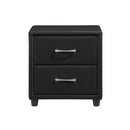  Color_Black -- Homelegance Lorenzi 2 Drawer Nightstand IMAGE 1