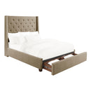  Color_Brown Size_King -- Fairborn 5877KBR-1EKDW* Eastern King Platform Bed with Storage Footboard IMAGE 1