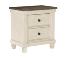  Color_Brown/ White -- Homelegance Weaver 2 Drawer Nightstand IMAGE 2