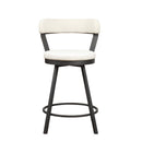  Homelegance Appert 5566-24WT Swivel Counter Height Chair, White IMAGE 1