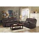  Manufacturer Color_Dark brown -- Aram 8206BRW-3 Double Reclining Sofa with Center Drop-Down Cup Holders, Receptacles and USB Ports IMAGE 10