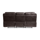  Manufacturer Color_Dark brown -- Aram 8206BRW-3 Double Reclining Sofa with Center Drop-Down Cup Holders, Receptacles and USB Ports IMAGE 3