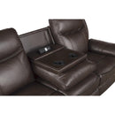  Manufacturer Color_Dark brown -- Aram 8206BRW-3 Double Reclining Sofa with Center Drop-Down Cup Holders, Receptacles and USB Ports IMAGE 8