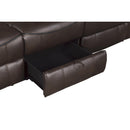  Manufacturer Color_Dark brown -- Aram 8206BRW-3 Double Reclining Sofa with Center Drop-Down Cup Holders, Receptacles and USB Ports IMAGE 9