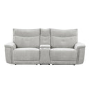  Homelegance Tesoro 9509MGY-2CNPWH* Power Double Reclining Love Seat with Center Console, Power Headrests and USB Ports IMAGE 1