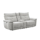  Homelegance Tesoro 9509MGY-2CNPWH* Power Double Reclining Love Seat with Center Console, Power Headrests and USB Ports IMAGE 2
