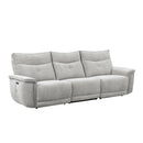  Homelegance Tesoro 9509MGY-3PWH* Power Double Reclining Sofa with Power Headrests and USB Ports IMAGE 2