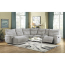  Manufacturer Color_Mist grey -- Homelegance Tesoro Reclining Fabric 6 pc Sectional IMAGE 5