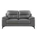  Manufacturer Color_Dark grey -- Homelegance Mischa Stationary Leather Match Loveseat IMAGE 1