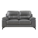  Manufacturer Color_Dark grey -- Homelegance Mischa Stationary Leather Match Loveseat IMAGE 1