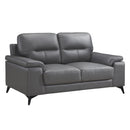  Manufacturer Color_Dark grey -- Homelegance Mischa Stationary Leather Match Loveseat IMAGE 2