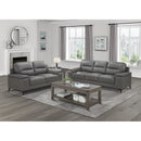  Manufacturer Color_Dark grey -- Homelegance Mischa Stationary Leather Match Sofa IMAGE 3