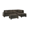  Manufacturer Color_Chocolate -- Emilio 8367CH*3 3 pc Reversible Sectional with Ottoman IMAGE 1