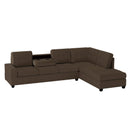  Manufacturer Color_Chocolate -- Homelegance Maston Fabric 2 pc Sectional IMAGE 5