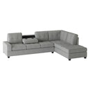  Manufacturer Color_Grey -- Maston 9507GRY*SC 2 pc Reversible Sectional with Drop-Down Cup Holders IMAGE 5