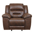  Manufacturer Color_Chocolate Motion Type_Manual -- Signature Design by Ashley Stoneland Rocker Leather Look Recliner IMAGE 1