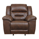  Manufacturer Color_Chocolate Motion Type_Manual -- Signature Design by Ashley Stoneland Rocker Leather Look Recliner IMAGE 1