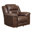  Manufacturer Color_Chocolate Motion Type_Manual -- Signature Design by Ashley Stoneland Rocker Leather Look Recliner IMAGE 2