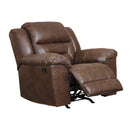  Manufacturer Color_Chocolate Motion Type_Manual -- Signature Design by Ashley Stoneland Rocker Leather Look Recliner IMAGE 3