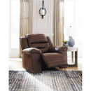  Manufacturer Color_Chocolate Motion Type_Manual -- Signature Design by Ashley Stoneland Rocker Leather Look Recliner IMAGE 6